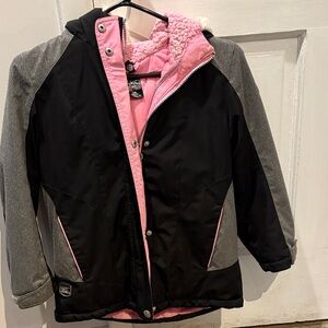 ZeroXposur Black and Pink Kids Puffer Jacket